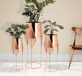 Gharaana Planters Ingrained Metal S/3 Planters